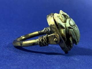 Scarce Ancient Egyptian Scarab Ring - Poss Gold Guild - Circa 1000 - 600bce