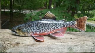 Deluxe Tiger Trout Fish Decoy Carved By John Laska - Ice Spearing Lure