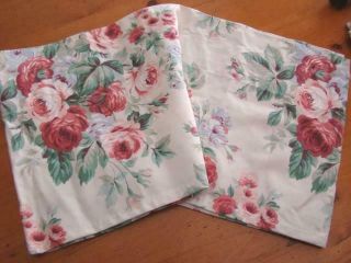 Hold 4 Vintage Martha Stewart Valance Curtain,  Pink Floral Roses,  Shabby Chic