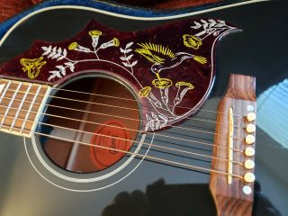 2014 Gibson Hummingbird Guitar Ebony Custom Very Rare W Lr Baggs Pick Up & Ohsc