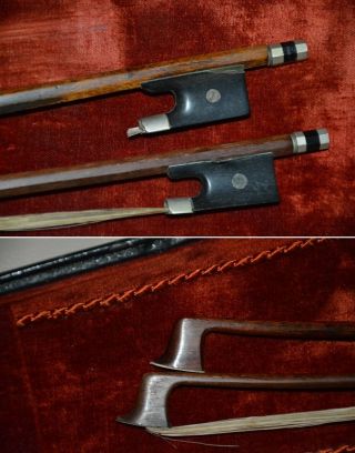 Old violin set,  French ALDRIC 1822 label,  with two bows 11