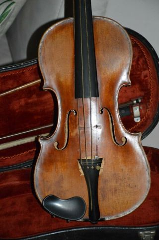 Old violin set,  French ALDRIC 1822 label,  with two bows 2