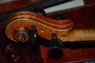 Old violin set,  French ALDRIC 1822 label,  with two bows 9