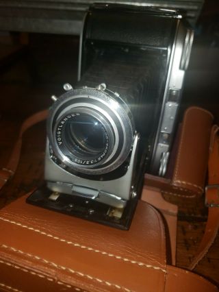 Voigtländer Bessa Ii Vintage Rangefinder Film Camera W/105 Mm Lens & Case