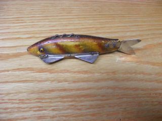 Vintage Heddon Style 400 4 Point Fish Decoy In Bar Perch Color