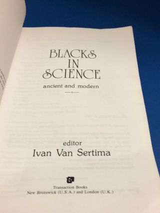 Blacks in Science : Ancient and Modern by Ivan Van Sertima (1983,  Paperback) 4
