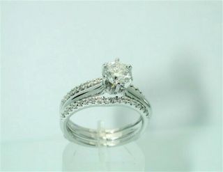 $10,  000 VINTAGE 1.  45CTW DIAMOND INSERT WEDDING RING - SOLITAIRE W/BANDS - $99 2