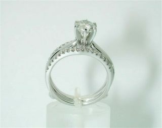 $10,  000 VINTAGE 1.  45CTW DIAMOND INSERT WEDDING RING - SOLITAIRE W/BANDS - $99 3