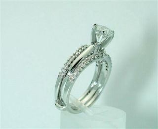 $10,  000 VINTAGE 1.  45CTW DIAMOND INSERT WEDDING RING - SOLITAIRE W/BANDS - $99 4