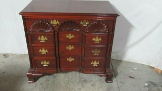Thomasville Bachelors Chest Dresser Mirror Block - front Chippendale Mahogany 5