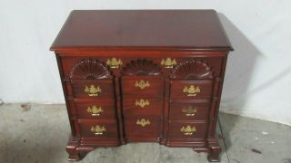 Thomasville Bachelors Chest Dresser Mirror Block - front Chippendale Mahogany 6