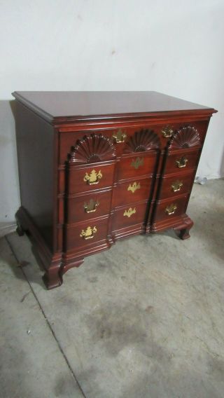 Thomasville Bachelors Chest Dresser Mirror Block - front Chippendale Mahogany 7