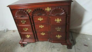 Thomasville Bachelors Chest Dresser Mirror Block - front Chippendale Mahogany 8