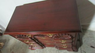 Thomasville Bachelors Chest Dresser Mirror Block - front Chippendale Mahogany 9