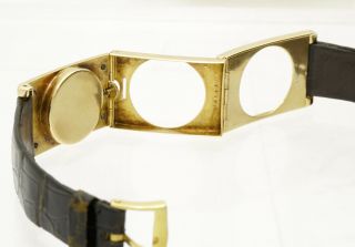 Very Rare c1934 Vacheron & Constanting Triple Hinged 18k Gold Men ' s Wrist Watch 6