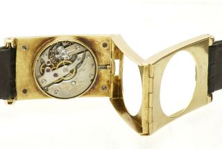 Very Rare c1934 Vacheron & Constanting Triple Hinged 18k Gold Men ' s Wrist Watch 7