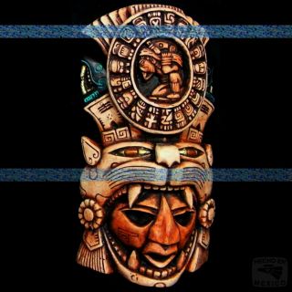 Mayan Mask Head Maya Aztec Mexico Mexican Sculpture Statue Plaque Ancient Art 3