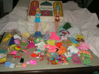 Vintage Francie & Casey Dolls Clothes And Case Barbie