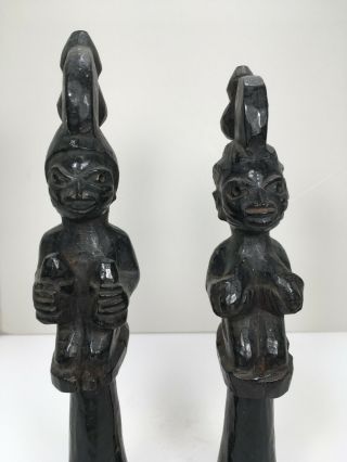Yoruba,  Male And Female Staffs,  Shango Cult Vintage African Art