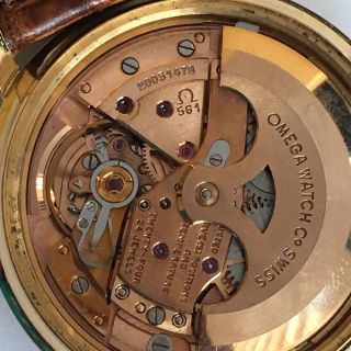 Vintage 18K Rose Gold OMEGA CONSTELLATION 561 Cinnamon Pie Pan Dial Men ' s Watch 6