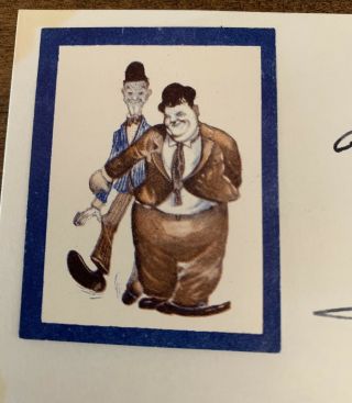 STAN LAUREL VINTAGE AUTOGRAPHED SIGNED INDEX CARD - - AND HARDY 3