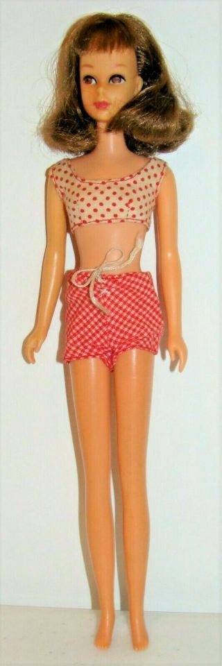 Vintage Mattel Barbie - 1965 Brunette Francie 1140 Straight Leg Doll W/ Orig Ss