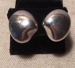Patricia Von Musulin Vintage Sterling Silver Mid Century Modern Shell Earrings