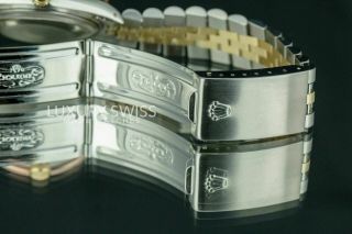 Mens Rolex Watch Datejust 16013 18k Gold & Steel MOP w Diamonds Colored Sapphire 5