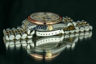 Mens Rolex Watch Datejust 16013 18k Gold & Steel MOP w Diamonds Colored Sapphire 7