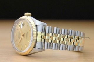 ROLEX MENS DATEJUST 18K YELLOW GOLD & STAINLESS STEEL WATCH w/ BAND 4