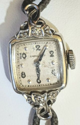 Vintage Hamilton 14k Solid Gold Diamond Ladies Watch