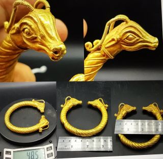 Extremely Rare Solid Gold Torc Parthain Hamden Achamend Dynasty 530/330BC Persia 3
