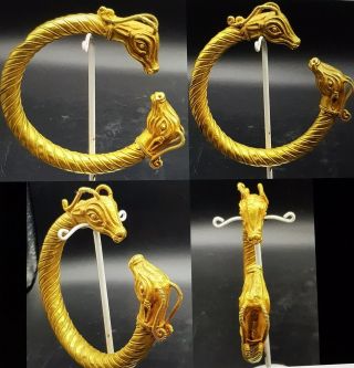 Extremely Rare Solid Gold Torc Parthain Hamden Achamend Dynasty 530/330BC Persia 5