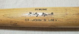 1964 Mickey Mantle Vintage Louisville Slugger K55 College Baseball Bat 2