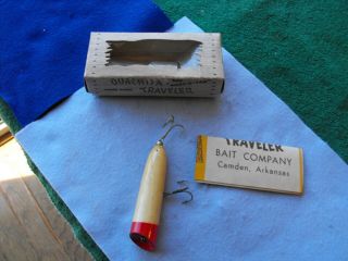 4 pc vintage Ouachita traveler wood fishing lure W/boxes, 6