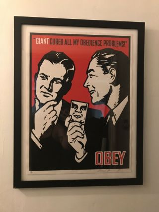 Obey Signed Obedience Problems Print Poster 18x24 Rare 25/100 Shepard Fairey