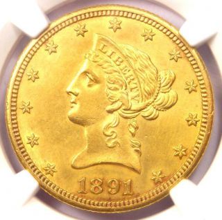 1891 - Cc Liberty Gold Eagle $10 - Ngc Uncirculated Detail (unc Ms) - Rare Coin