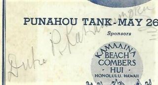 Duke Kahanamoku Benny Castor Autograph 1939 Punahou Hawaii Swimming Meet Program 2