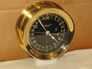 Chelsea U.  S.  Navy Ships Clock 6 In 24 Hr Dial 1977 Restored