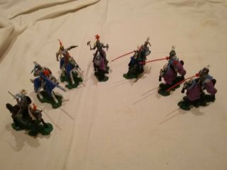 Seven (7) Vintage Britains Mounted Swoppet Knights