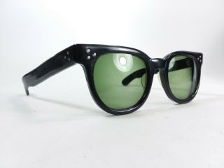 True Vintage Styl - Rite Opt Black Fdr Style Triple Dot Horn Rim Eyeglasses Sro