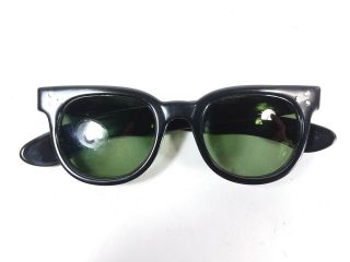 True Vintage Styl - Rite Opt Black FDR Style Triple Dot Horn Rim Eyeglasses SRO 5