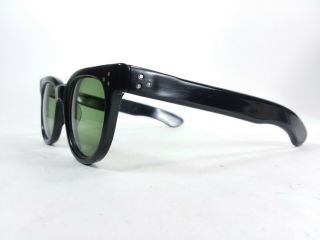 True Vintage Styl - Rite Opt Black FDR Style Triple Dot Horn Rim Eyeglasses SRO 8