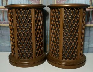 Pair Vintage Pioneer Cs - 05 Omnidirectional Retro End Table Speakers 20 " X 14.  5 "