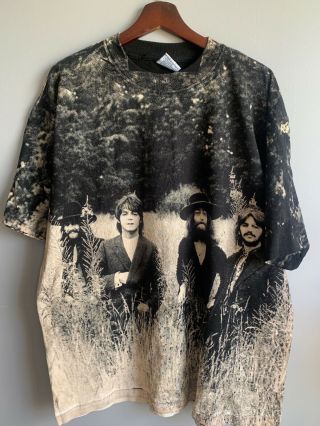 Vtg 1995 The Beatles All Over Print Shirt