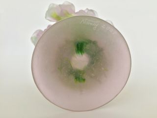 Daum Nancy France pate de verre Roses vase 20th Century art glass 8