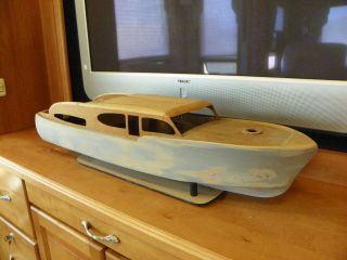 Vintage 1960 ' s R/C Model of a 50 ' Chris Craft Fly Bridge Sterling Boat Model 3