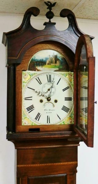 Antique English 8 Day South West Longcase Clock,  Striking Bath Grandfather Clock 8