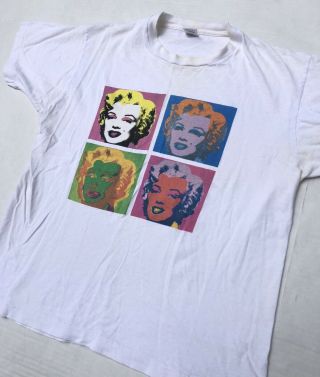 Vintage 80s Andy Warhol Marilyn Monroe Art T - Shirt