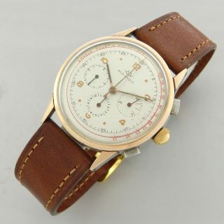 MOVADO CHRONOGRAPH 19037 ROSE GOLD & STAINLESS STEEL VINTAGE WATCH 100 2